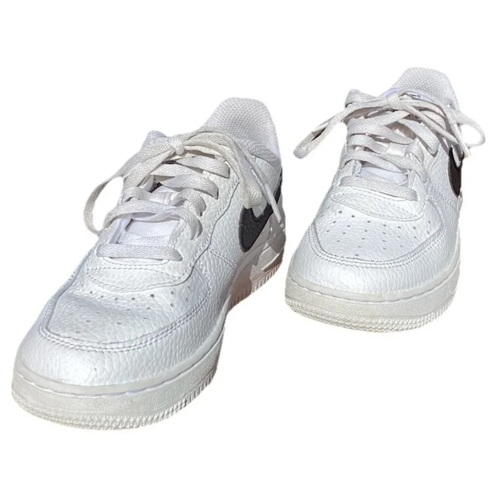 Nike Air Force 1 White Kids Model CZ1685-100 Size 1Y Swoosh Good Condition - Picture 2 of 7